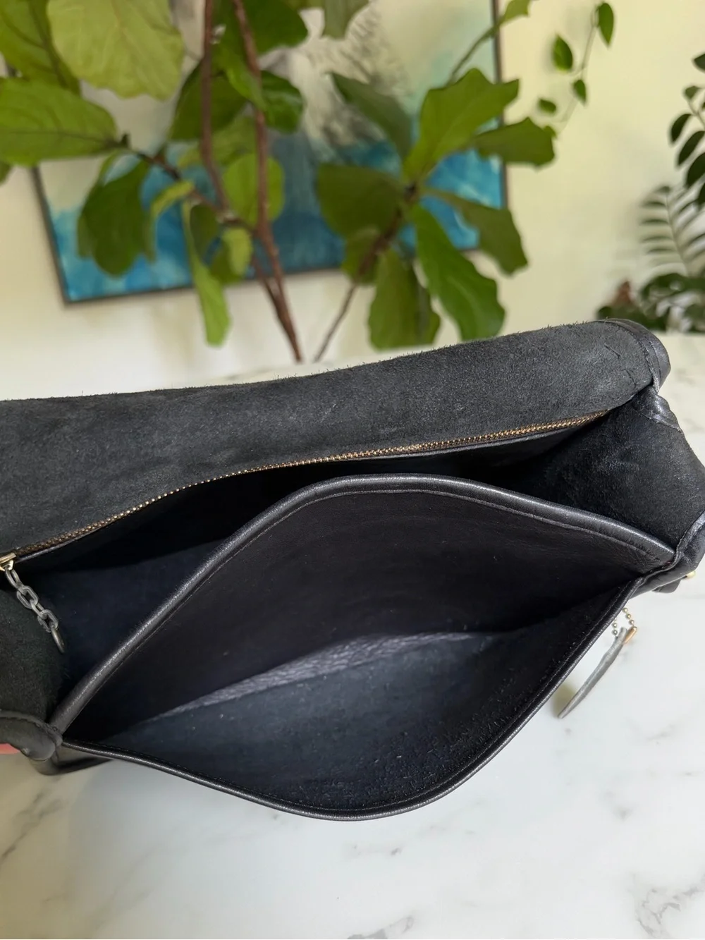 COACH Vintage NYC Classic Shoulder Bag 9170 Black Leather Brass Flap 80's USA